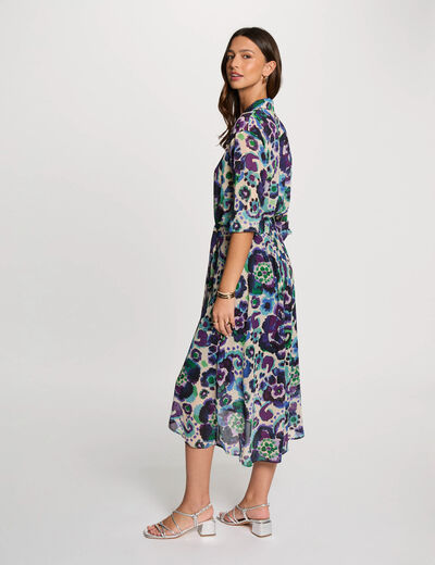 Falda holgada estampada multicolor mujer