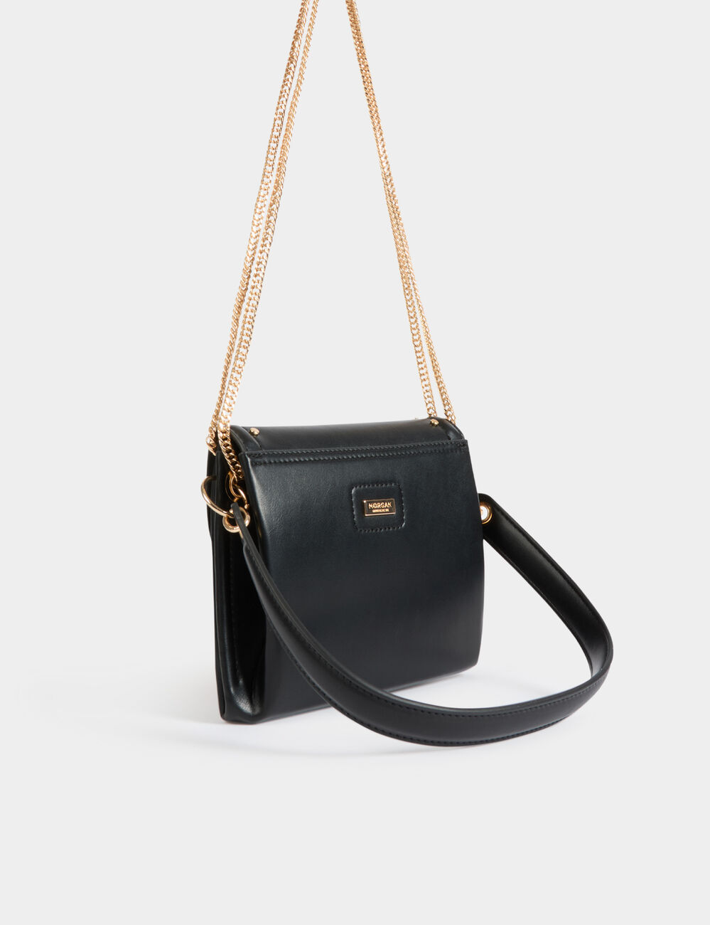 Bolso bandolera y tachuelas negro mujer