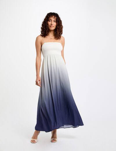 Vestido largo recto holgado multicolor mujer