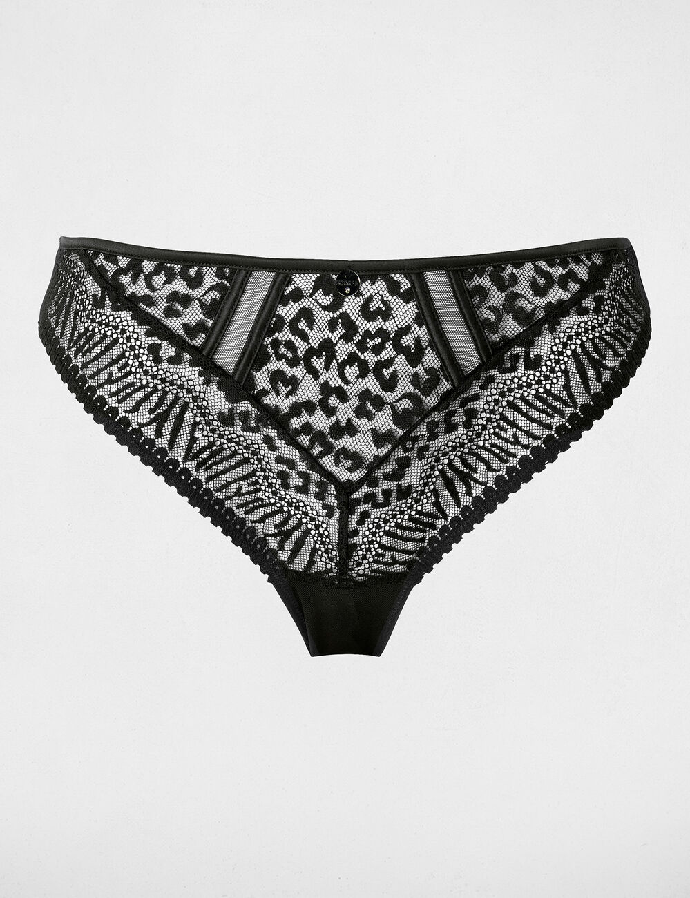 Braguita de encaje con tirantes finos negro mujer