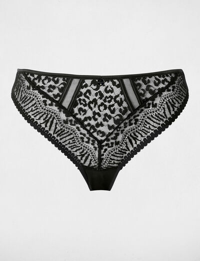 Braguita de encaje con tirantes finos negro mujer