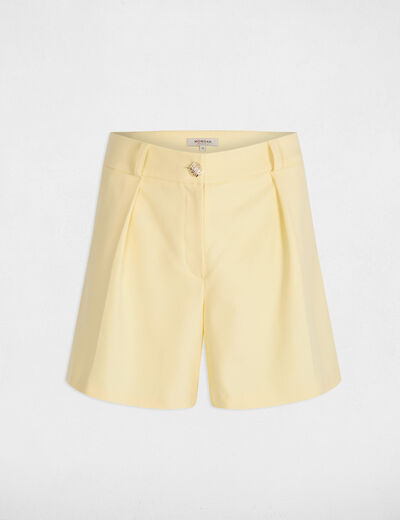 Short recto amarillo pastel mujer
