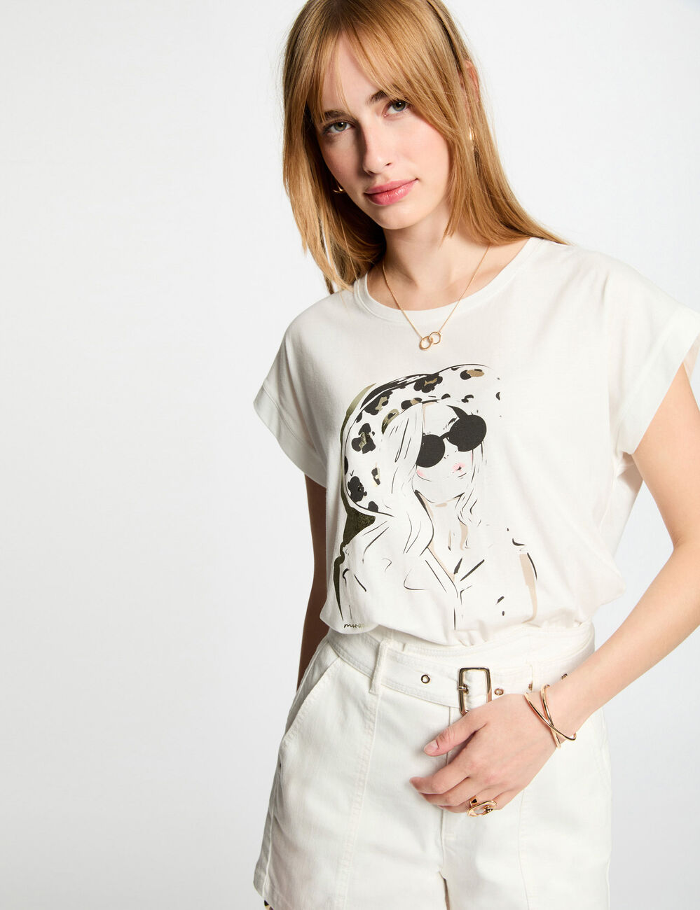Camiseta con mensaje blanco mujer