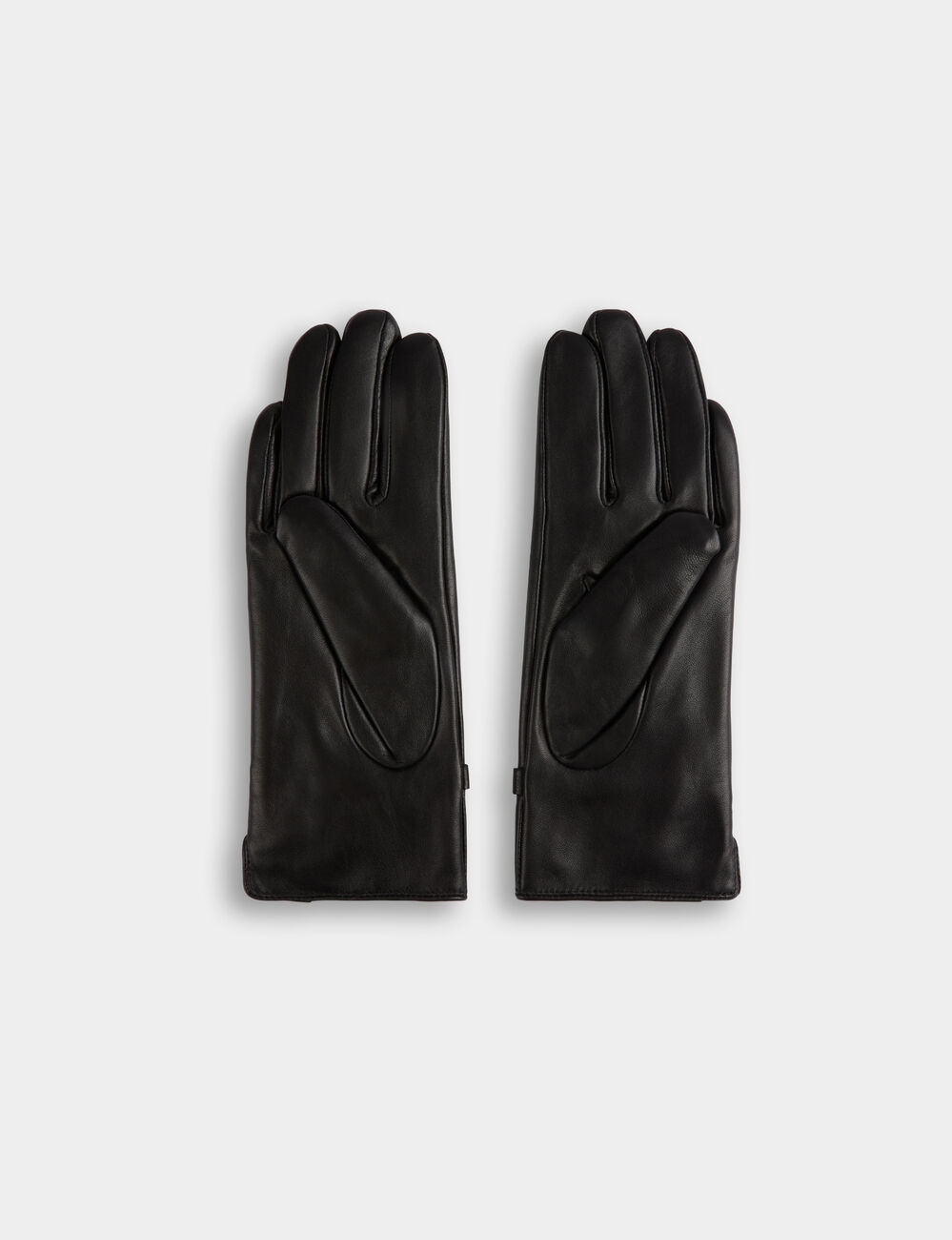 Guantes de imitaci&oacute;n cuero negro mujer