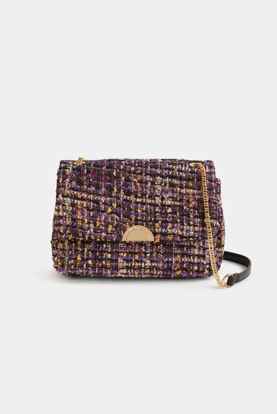 Bolso con bandolera de cadena violeta mujer