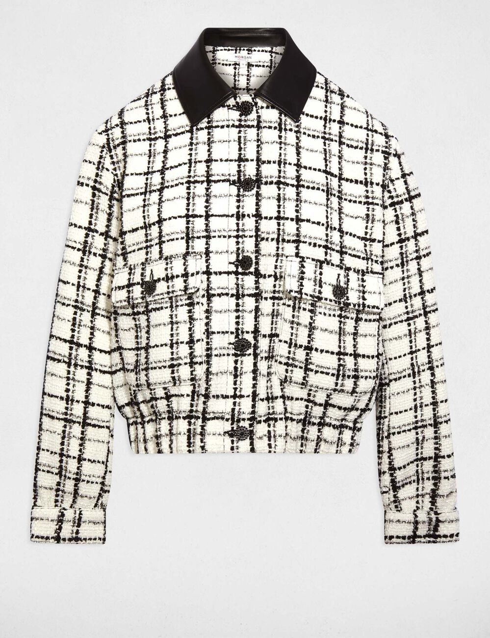 Chaqueta oversize de tweed multicolor mujer