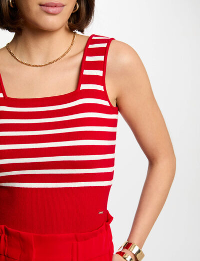 Top punto tirantes anchos rojo mujer