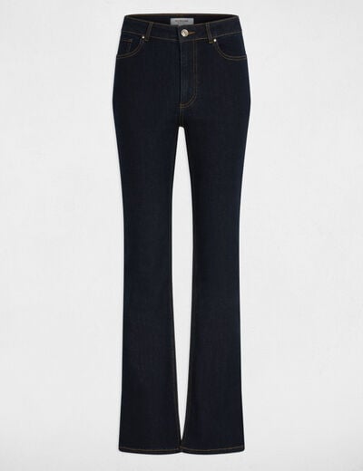 Vaqueros bootcut de tiro alto denim crudo mujer