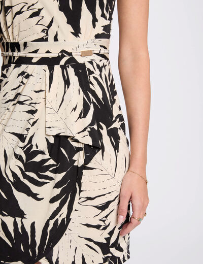 Vestido corto estampado multicolor mujer