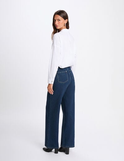 Camisa oversize con strass blanco mujer