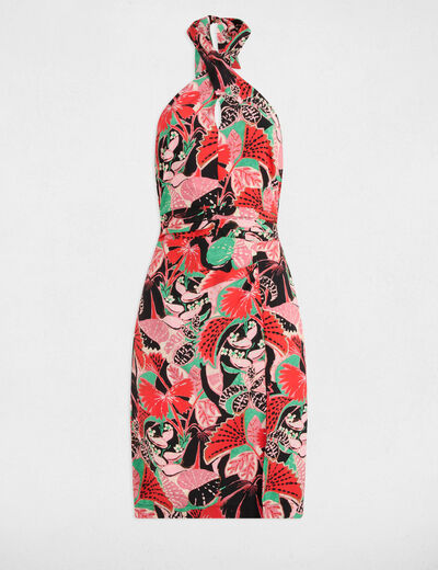 Vestido ajustado estampado multicolor mujer