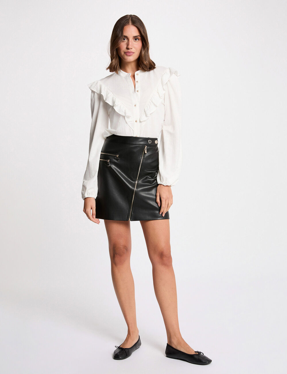 Falda corta ajustada negro mujer