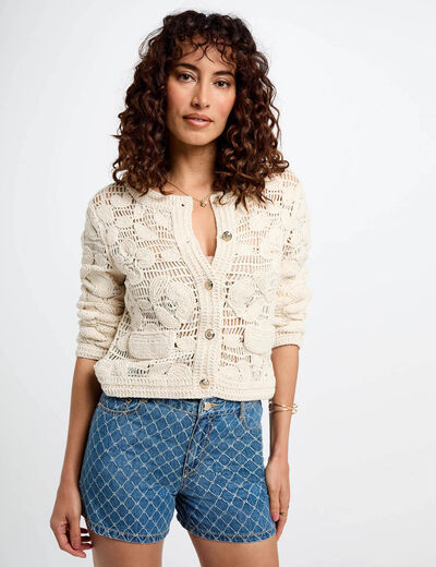 Short vaquero talle alto denim stone mujer
