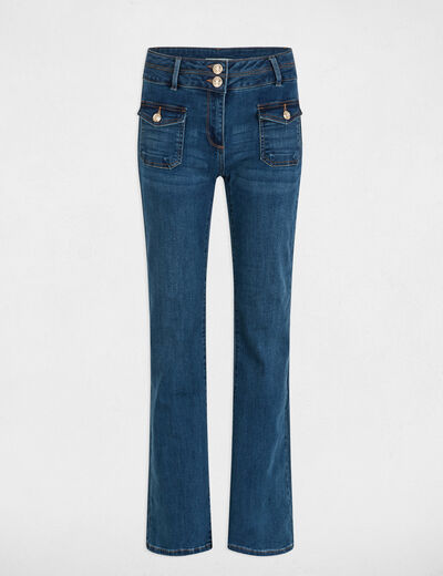 Vaquero boot-cut con bolsillos denim stone mujer