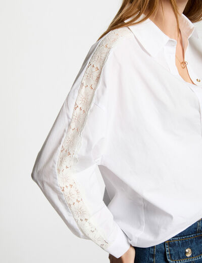Camisa manga larga blanco mujer