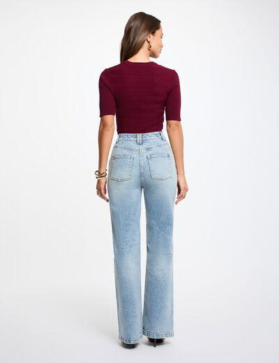 Jersey manga corta burdeos mujer
