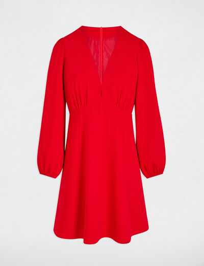Vestido corto evasé rojo mujer