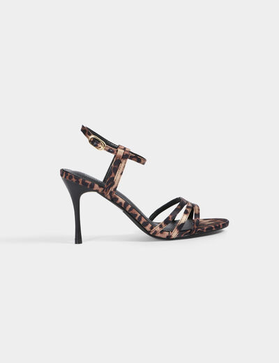 Sandalias tacónes estampadas multicolor mujer