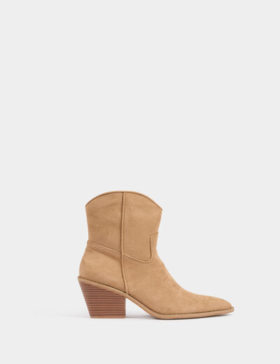 Botas estilo western beige mujer
