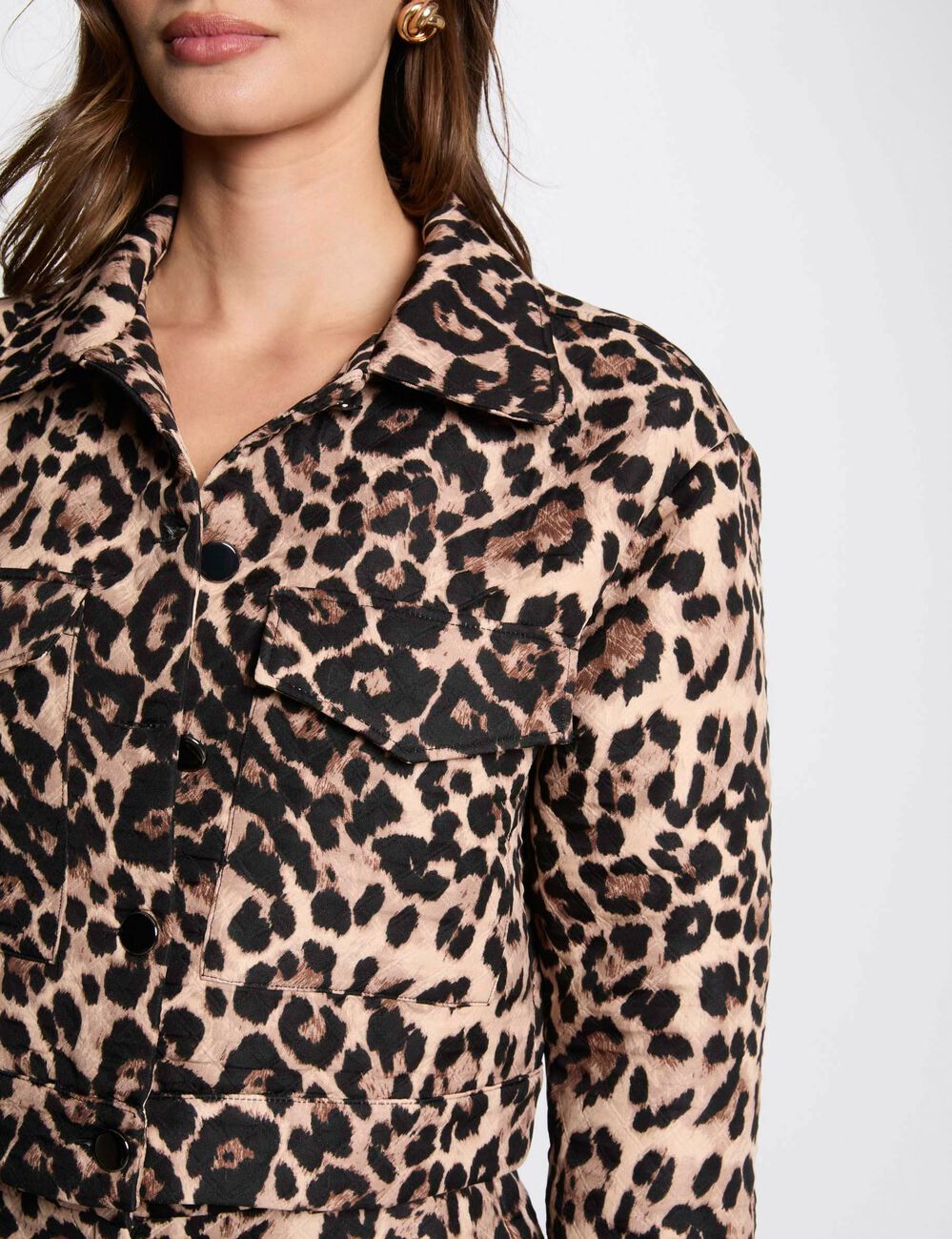 Chaqueta corta estampada multicolor mujer