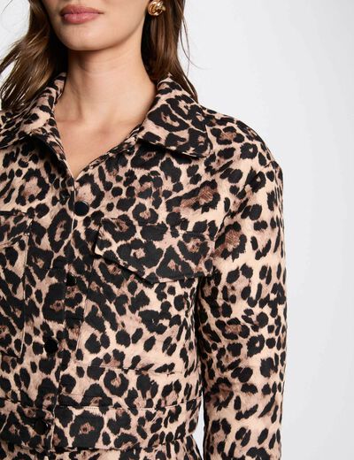 Chaqueta corta estampada multicolor mujer