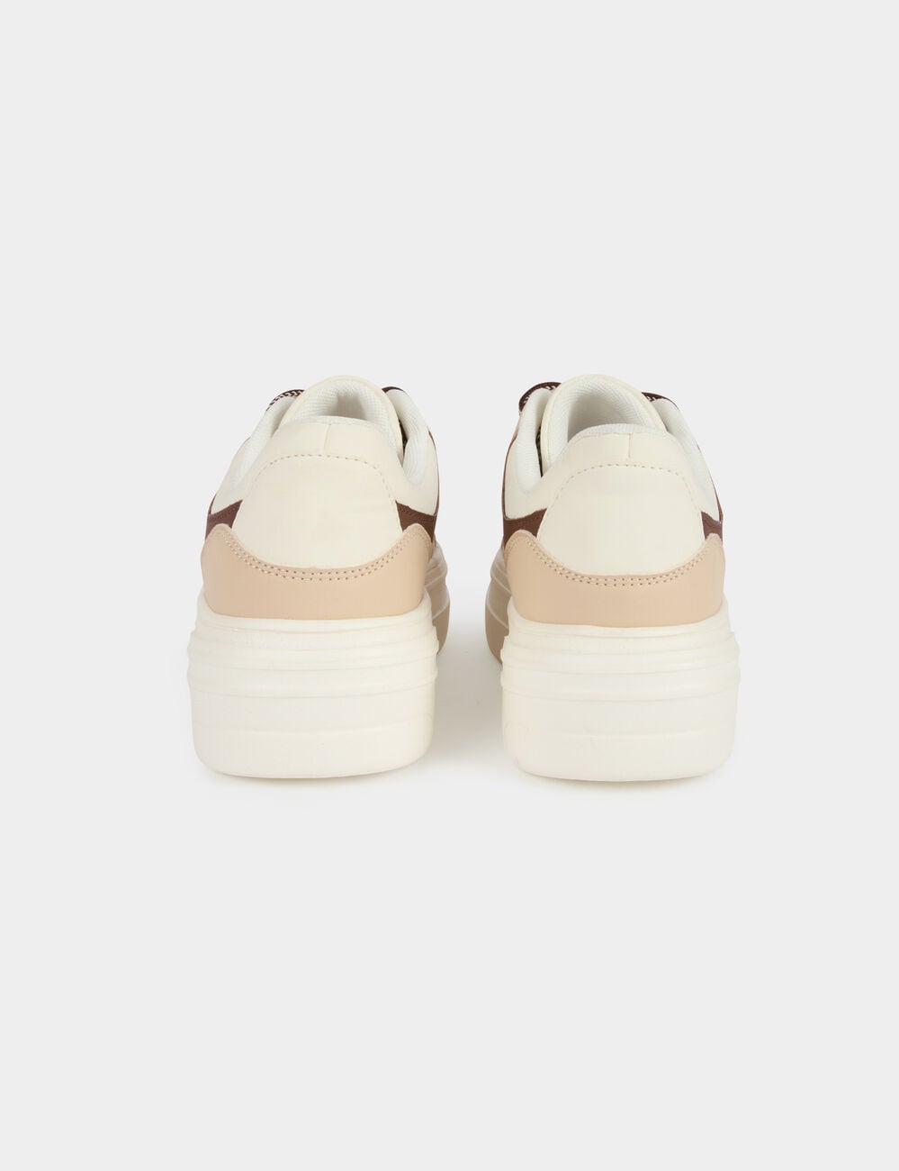 Zapatillas bicolor de piel sint&eacute;tica blanco mujer