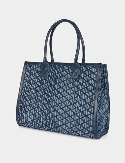 Bolso shopper acolchado denim stone mujer