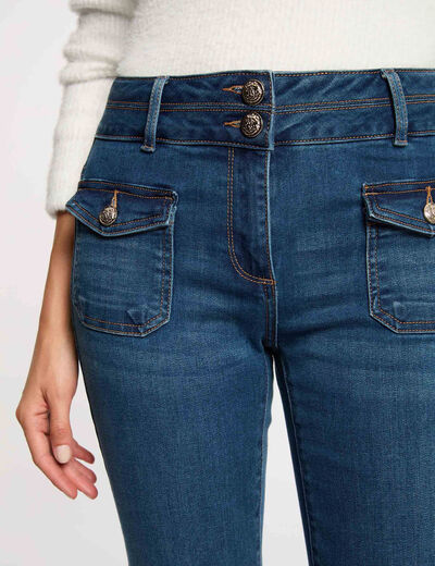 Vaquero boot-cut con bolsillos denim stone mujer