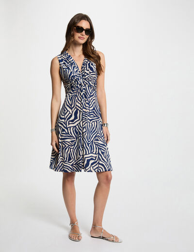 Vestido corto estampado multicolor mujer