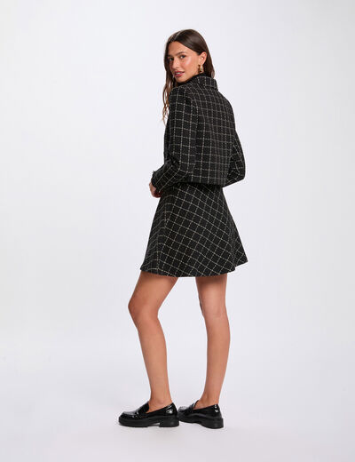Falda corta skater negro mujer