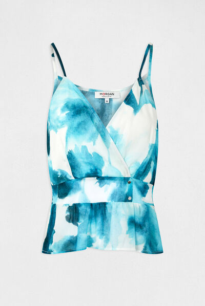 Blusa tirantes finos estampado abstracto multicolor mujer