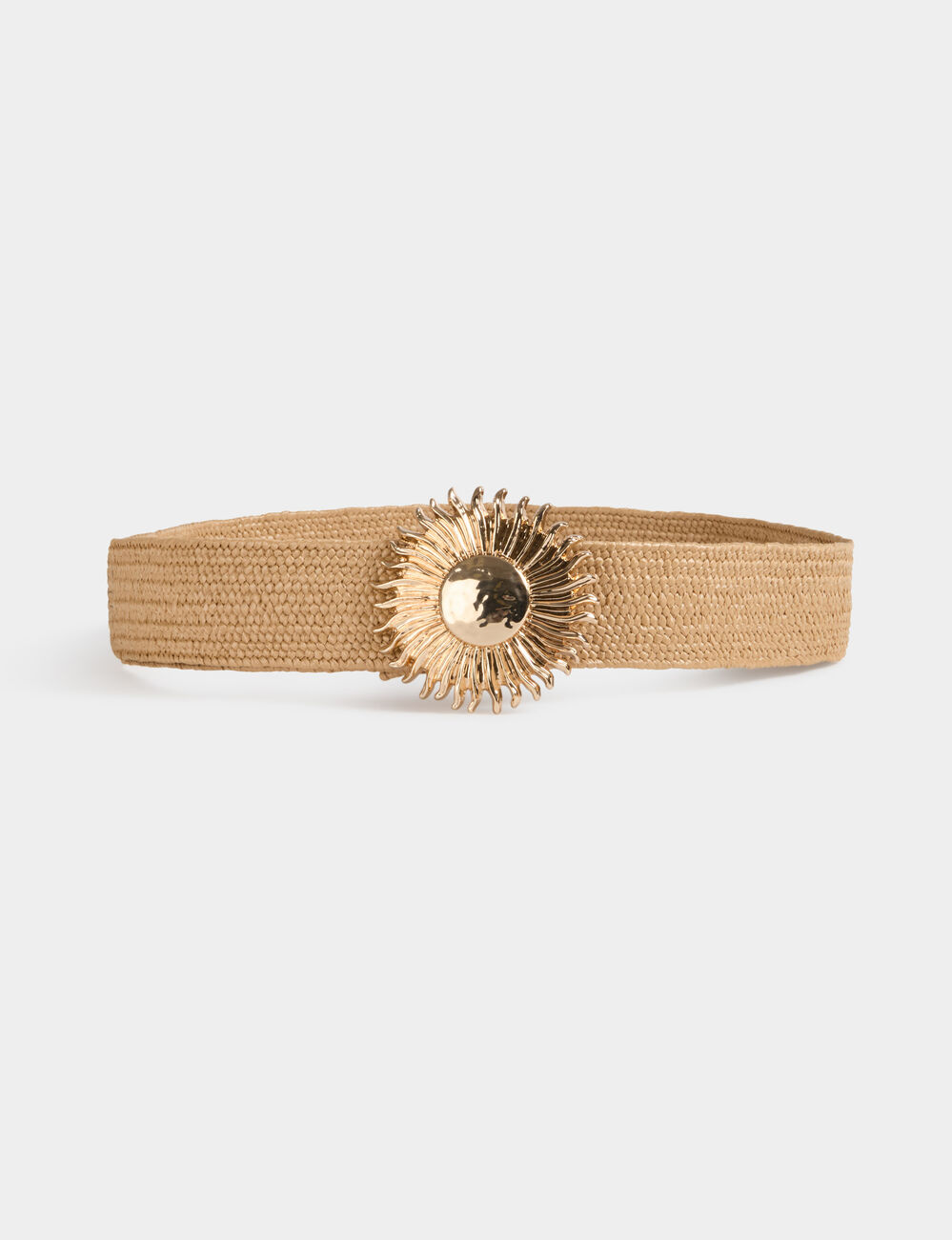 Cintur&oacute;n ancho beige mujer