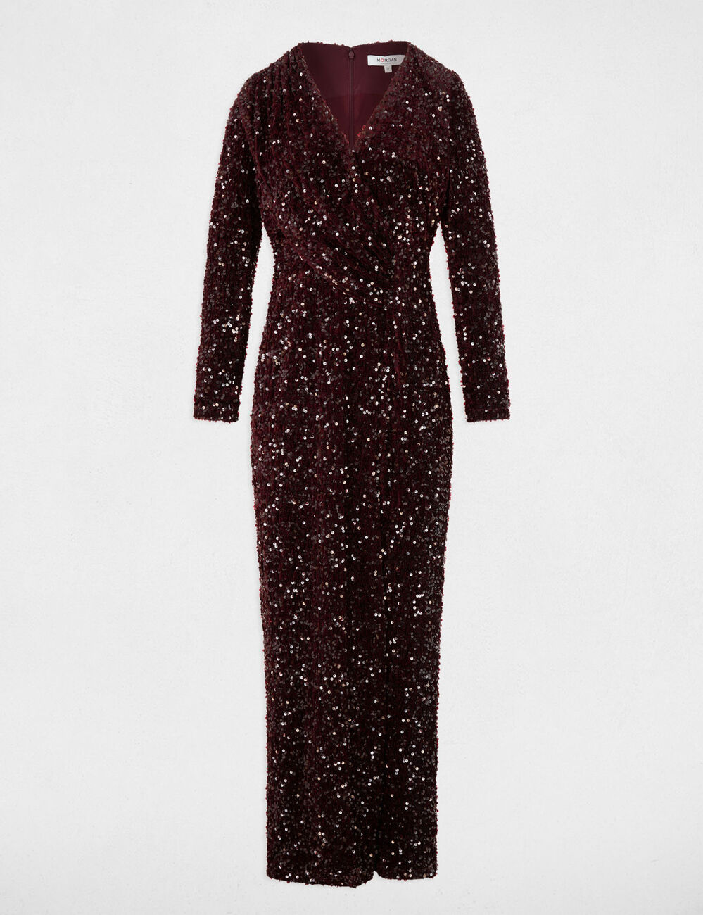 Vestido ajustado lentejuelas ciruela mujer