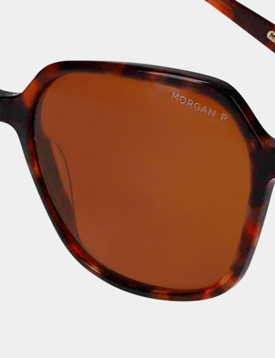 Gafas de sol hexagonales marrón mujer