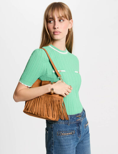 Jersey manga corta verde menta mujer