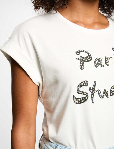 Camiseta con mensaje blanco mujer