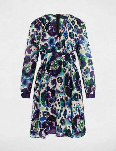 Vestido acampado estampado multicolor mujer