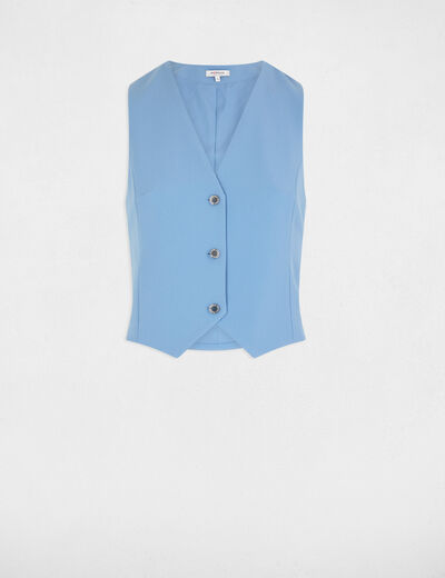 Chaleco bleu gris mujer