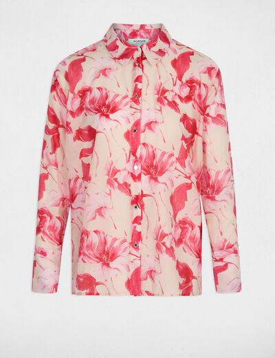 Camisa con cuello vuelto multicolor mujer