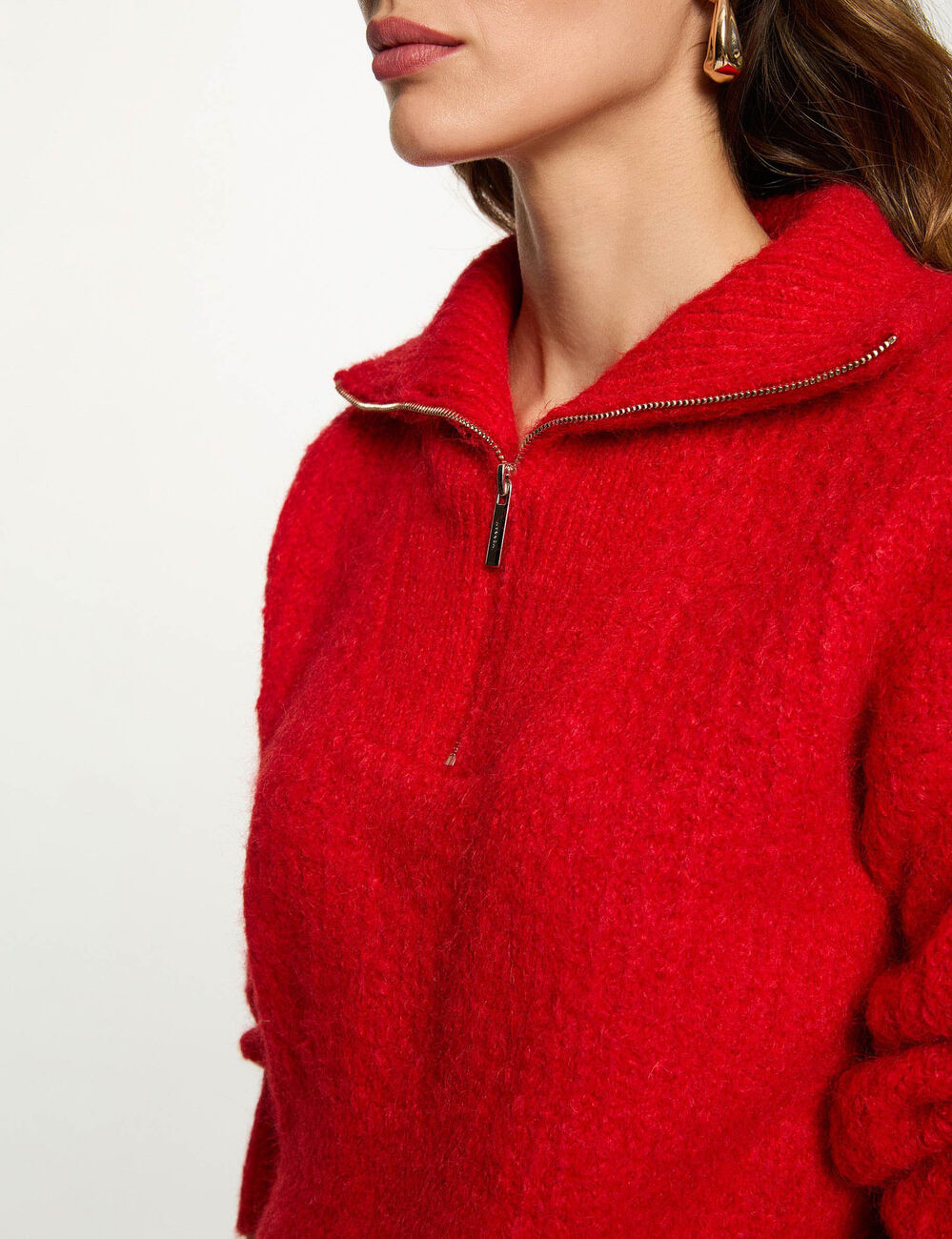 Jersey cuello camionero rojo mujer