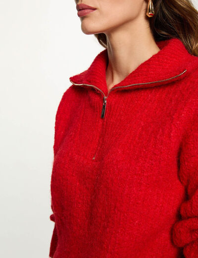 Jersey cuello camionero rojo mujer