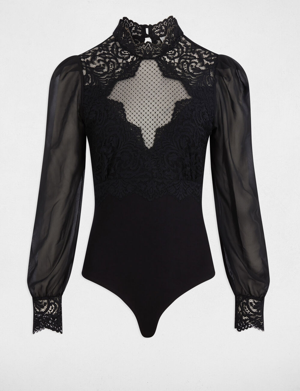 Body de encaje negro mujer