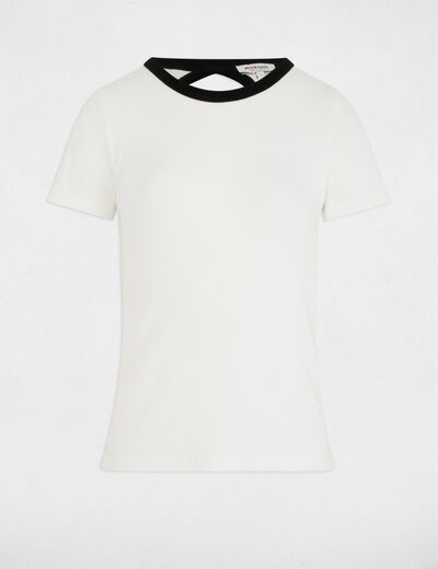 Camiseta manga corta blanco mujer