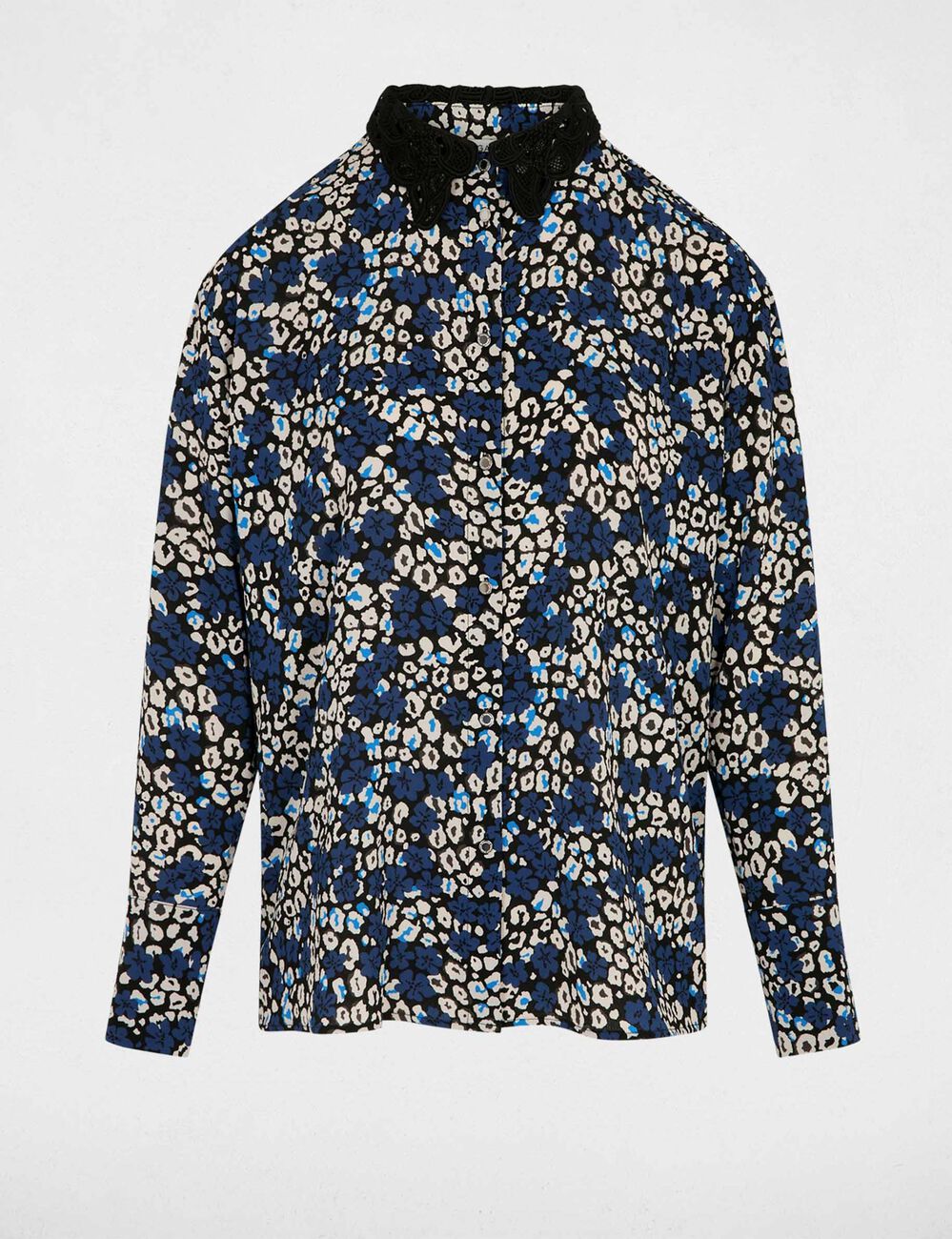 Camisa fluida estampada multicolor mujer