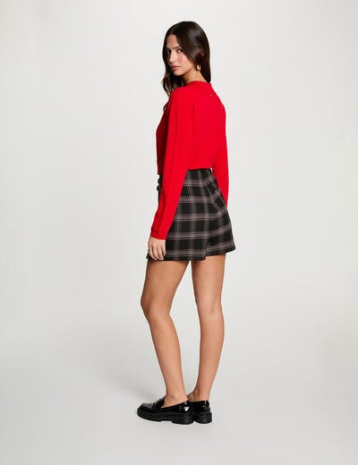 Jersey con cuello vuelto rojo mujer