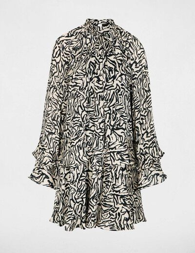 Vestido corto plisado multicolor mujer