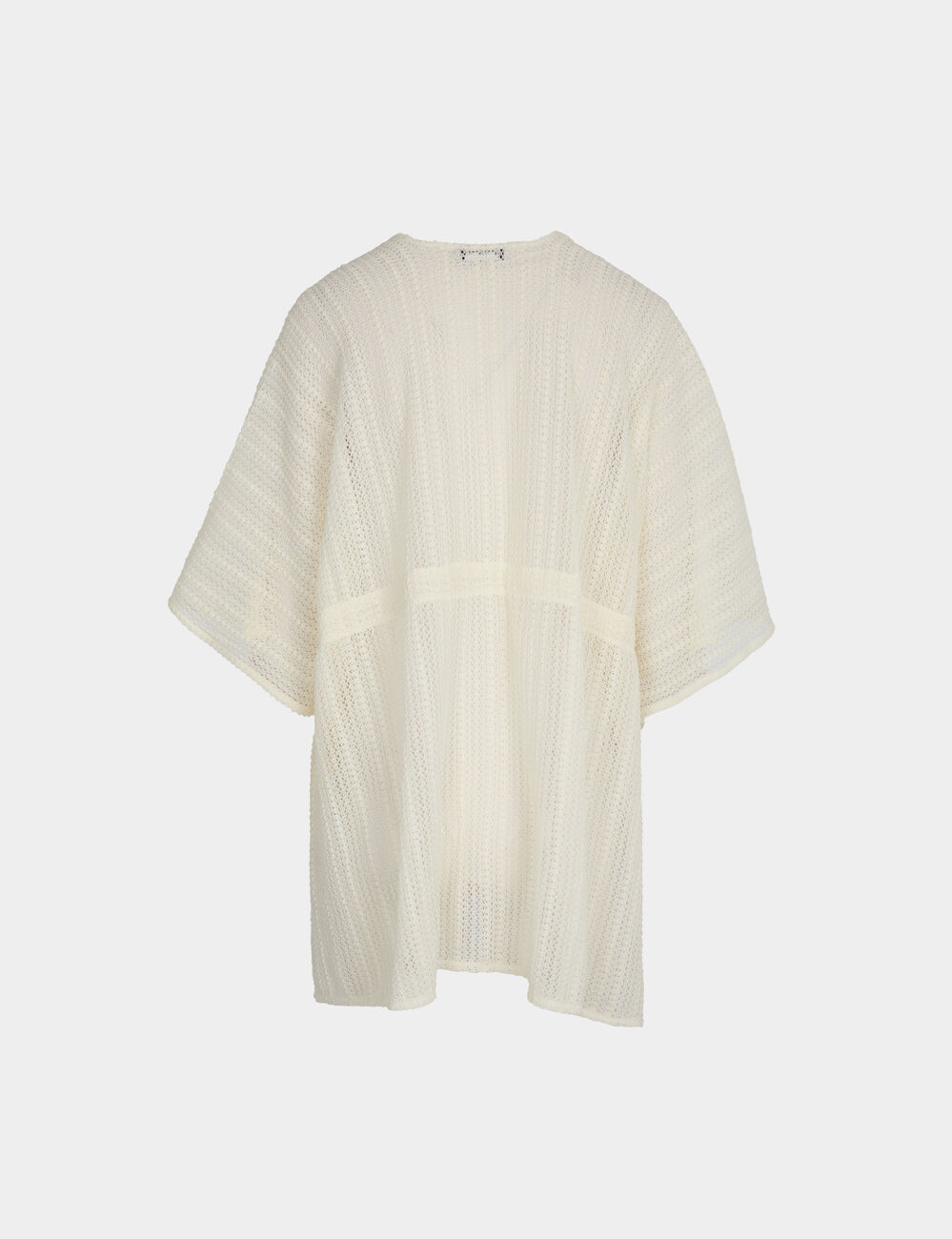 Poncho cuello v blanco mujer