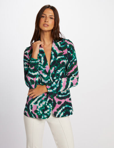 Americana holgada estampado multico mujer