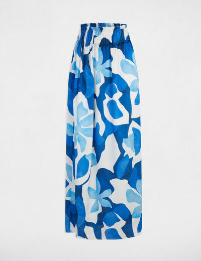 Falda larga estampada multicolor mujer