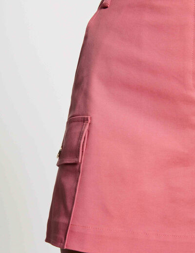 Falda short corta rosa envejecido mujer